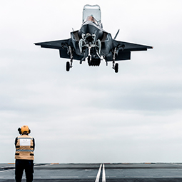 Image show UK F-35 Lightning jets onboard Britain’s next generation aircraft carrier.