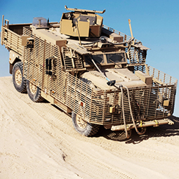 Soldiers from 16 Air Assault are pictured conducting driver training with the new Wolfhound vehicle.