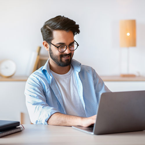 man using his laptop